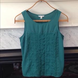 American Eagle S Green Tank Top Embroidered Front